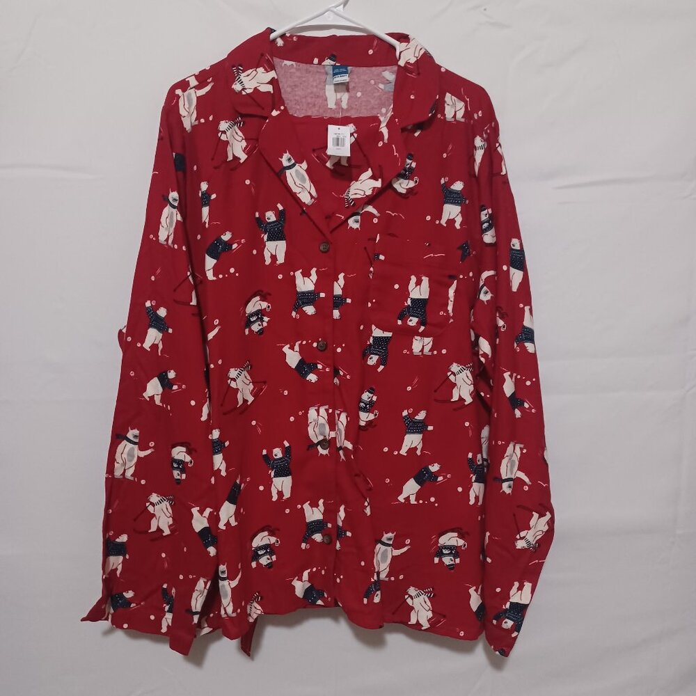 Old Navy pajamas  2 pc  red polar bear pattern  sz‎ XXL tall